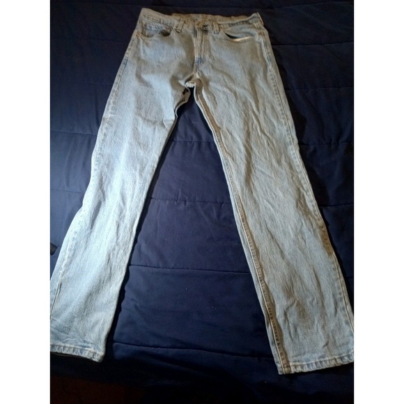 Levi's Men's Jeans Cotton Blue Size‎ 34x34 Zip Solid 505 Regular Straight Faded - Picture 1 of 5